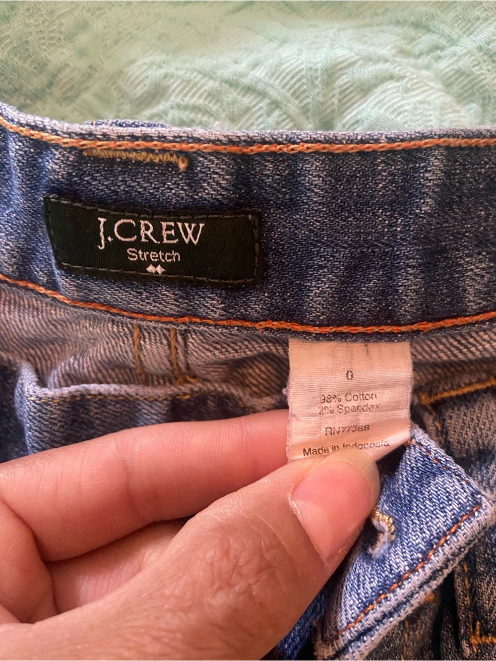 J. Crew Frayed Hem Blue Denim Cutoff Shorts - Picture 3 of 3